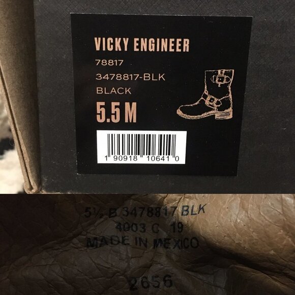 FRYE Black Vicky Engineer Moto Biker Rocker Boots SIZE 5.5 NEW - Picture 3 of 8